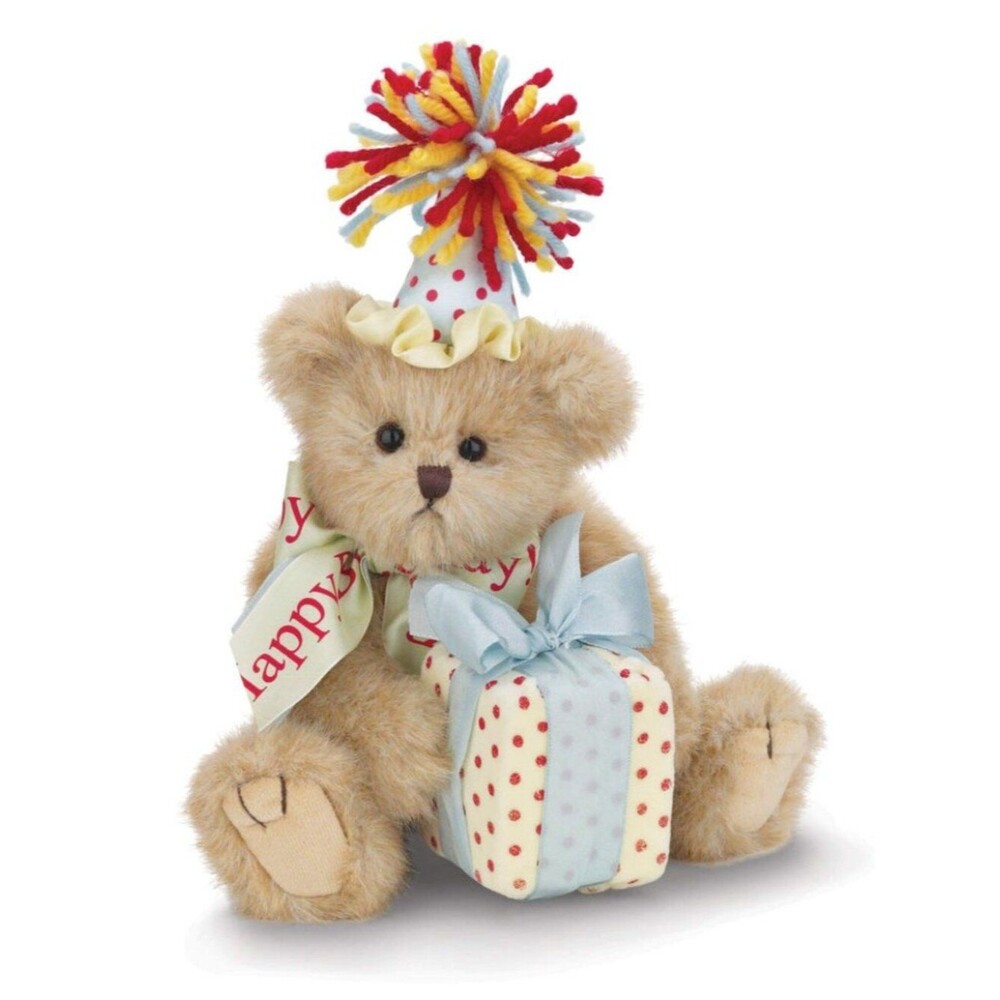 Vintage Retired 10 in Bearington Beary Birthday Bear, Party Plush, NWT